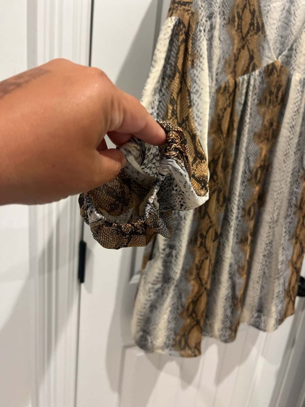 Entro Python Print Babydoll Dress - Picture 4 of 6